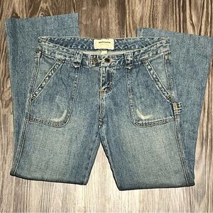 RARE! Abercrombie & Fitch carpenter jeans Straight Leg Flap Pockets 32